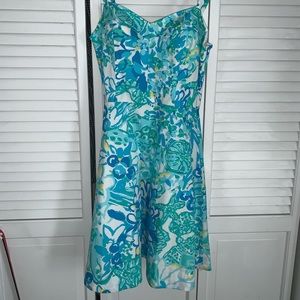lilly pulitzer green and blue dress
